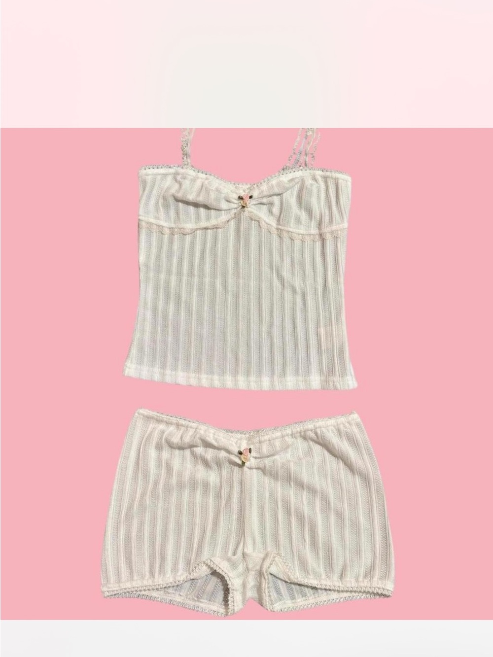 Soft Knit Cream Camisole & Shorts Sleep Set - Picture 1 of 1